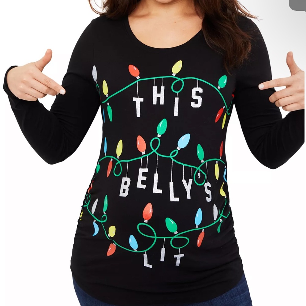 HOLIDAY THEMED MATERNITY SHIRT